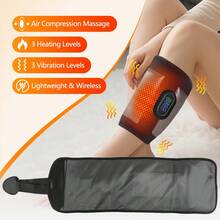 Hailicare Wireless Leg Massager With 3 Modes: Air Pressure, Vibration And Heating, 1800mAh USB Rechargeable, H-Shaped Airbag Design Suitable For Calf, Thigh And Arm Muscle Relaxation - Black - View 2