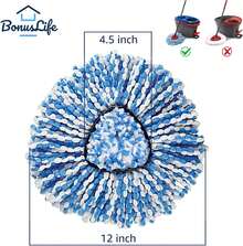 2-Tank Mop Base 1 Pack And Mop Heads Replacements 1 Pack For O-Ceda RinseClean Dual System, Microfiber Refills, Easy Cleaning Mop Repalce Head Blue - 15 vỏ bọc vải - Xem 2