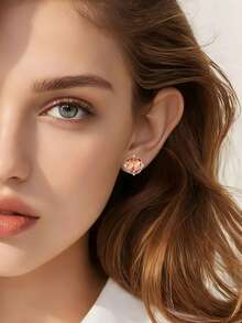 1/10Pairs Versatile AAAAA+ Cubic Zirconia Multi-Shape Clip On Stud Earrings Set For Women Wedding & Daily Wear - Silver - View 3