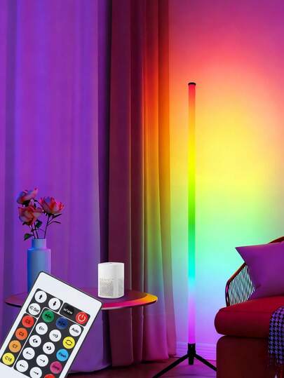 1pc RGB Floor Lamp, RGB Corner Floor Lamp, Bedroom Atmosphere Lighting, Nordic Style, Color Changing Dimmable, Soft Lighting, Suitable For Bedroom, Living Room And Gaming Room
