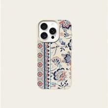 1pc TPU Material Retro Exotic Floral Pattern Phone Case Compatible With Iphone 17 Pro Max/17/16 Pro Max/15/13/12/11, S20 FE/A15/S24/A55, Note 11/Note 12/Note 13 Pro, Full Coverage Anti-Drop Soft Protective Phone Cover,International Version, Not The Domestic Version - White - View 5