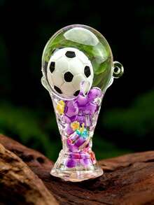 1pc World Cup Champion Trophy Liquid Acrylic Keychain, Multifunctional Pendant, Football Fan Collectible - Keychain - View 9