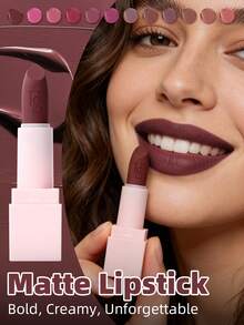 USHAS哑光唇膏，持久防水，不晕染，易于涂抹，自然哑光妆效，适合所有肤质 - #11 - 查看 2