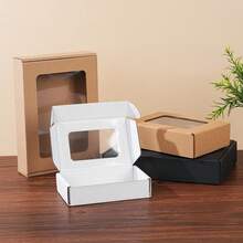 12 hộp giấy cửa sổ màu trắng, hộp đóng gói chuyển phát nhanh cửa sổ trong suốt, hộp quà tặng, hộp giấy carton sóng, hộp vận chuyển, hộp thư - 12 cái - Xem 6