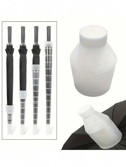 1pc Modern Waterproof Retractable Umbrella Case, Leak-Proof Design For Quick Storage, Transparent Durable Plastic Material, Portable Lightweight Umbrella Sleeve, Suitable For Car Interior Storage & Outdoor Use, Universal Umbrella Protector And Organizer