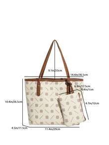 European And American Cross-Border Personalized College Style Large Capacity Commuter Straw Bag, Women's Fashion Contrast Color Underarm Bag, Summer New Beach Tote Casual Shopping Bag - White - View 5