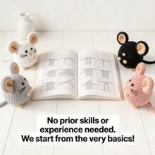2026 Cute 4 Little Mice Crochet Kit, DIY Crochet Knitting Set, Craft Kit For Beginners With Yarn, Pattern, Step-By-Step Video Tutorial And Instructions - C-Multicolor Set - View 3