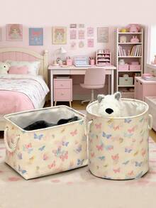 1 pieza Cesta para ropa sucia de niños, cesto de lavandería plegable de gran capacidad, contenedor de almacenamiento de juguetes para habitación de niños - Rosa - Ver 3