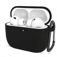 1个超薄0.8mm硅胶可拆卸耳机保护套，裸感设计，适用于所有型号 - 黑色 - 查看 1