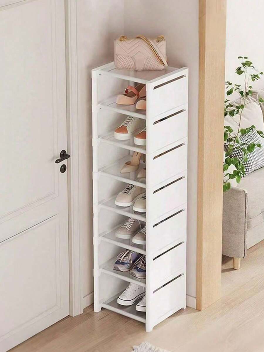 1 Piece Black Shoe Rack 3/4/5/6/7 Tier, Minimalist Multi-Layer Home Shoe Cabinet, Dustproof Shoe Box, High Capacity Indoor Shoe Organizer - View 1