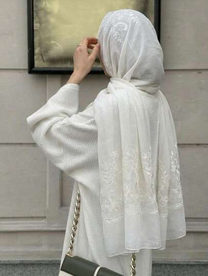 قطعة واحدة سيدات الموضة موحد اللون مطرز وشاح عقال الشعر , مناسب الى يومية عادية ارتداءرمضان