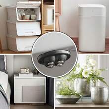 8pcs Self-Adhesive Casters, Mini Swivel Wheels, 360 Degree Rotation, Stainless Steel, Adhesive Pads (8pcs, Black) - Black - View 7