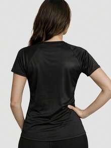 Women Sports Tees & Tanks - 黑色 - 查看 2