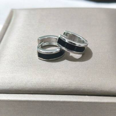 JOJELOO 1 Pair Fashionable Hoop Earrings For Men, Unique Design, American Hip-Hop & European Style, Versatile