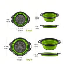 1pc Foldable Silicone Strainer, Suitable For Vegetables And Fruits, Essential Kitchen Item - Grey - View 9