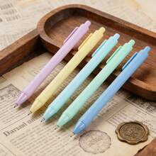 5pcs Macaron Color Medium Point Pens, 0.5mm Black Ideal For Writing, Journaling, Drawing, Coloring, Note-Taking, College Supplies,Ballpoint Pens,Pens Ballpoint,Gel Pens,Smooth Writing Pens For Office School Business Note Taking - 5pcs - View 5