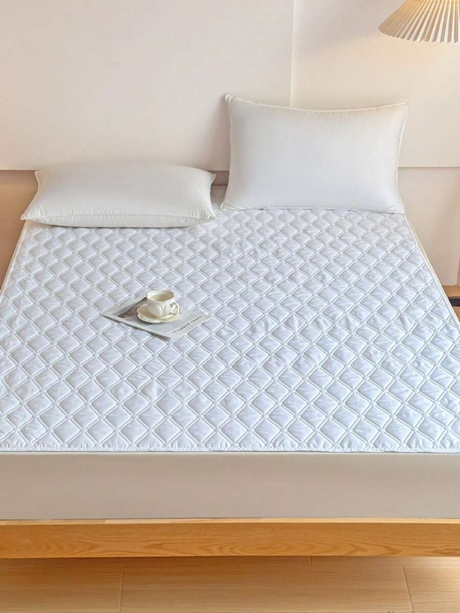 1pc Waterproof Mattress Protector, Soft Breathable Fitted Sheet, Noiseless Bed Cover