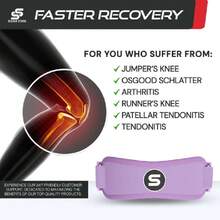Sleeve Stars Patellar Knee Brace - Inflatable Support For Patellar Tendon, Arthritis, Tendonitis And Pain, Knee Brace For Men, Women, Children And Teens, 3 Lengths (Purple), 41940357 - Blue Ambition - 查看 2