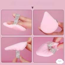 24pcs/15pcs/8pcs/3pcs Flocked Triangle Makeup Sponges, Soft & Fluffy Texture, Suitable For Face & Body Powder Puff, Mixed Set Makeup Beauty Tools - Pink - View 5