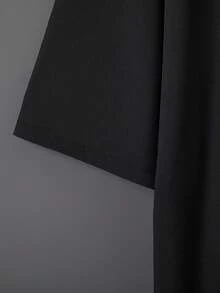 Coupe-vent ample et polyvalent de mi-longueur en couleur unie, style inspiré du Hanfu chinois, léger, pour la plage et la piscine en été, noir printemps - Noir - Voir 6