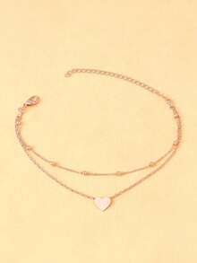 1 pieza Colgante con forma de corazón en color oro rosa, nuevo regalo para la novia - Oro rosa - Ver 6