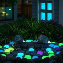 1/6/12/20/30/40pcs Glow-In-The-Dark Large Pebbles (Random Color), 4.5cm/1.77in, Suitable For Garden Landscape, Track Decoration, Aquarium Starry Sky Decor, Absorbs Sunlight Or Light To Glow In The Dark, Can Be Used For DIY Romantic Scenes, No Electricity Required - A - View 7