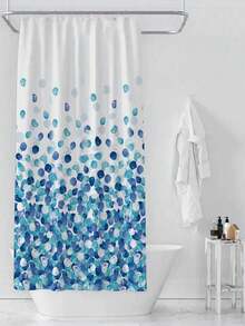 1 件圆点图案防水浴帘家居浴室装饰秋季装饰浴室配件返校季 - 白色 - 查看 13
