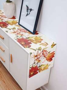 1 pieza Camino de mesa floral de primavera/verano, decoración de cocina y comedor para fiestas en interiores y exteriores - Multicolor - Ver 1