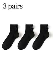 可爱小狗图案女士薄棉中筒袜，适合搭配任何鞋子，夏季款 - 彩色 - 查看 8