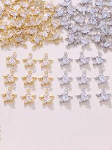 1pc/3pcs DIY Jewelry Accessories, Star Shaped Zirconia Inlaid Shiny Pendant, Multifunctional Jewelry Pendant - DIY Star Accessories - View 7