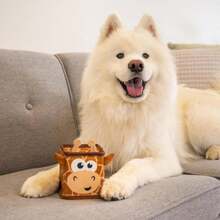 Outward Hound Fire Biterz Cubez Brown Giraffe Squeaky Ballistic Firehose Dog Toy, Small - ColorA - 查看 4