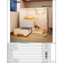 Indoor Cat Cage With Litter Box, Cat Bed, Cat House, Cat Villa, Cat Condo - Multicolor - View 12