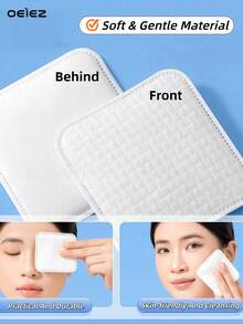 OEIEZ 80 miếng bông tẩy trang vuông lớn, dày dặn, không xơ, dùng một lần, mềm mại và dịu nhẹ, thích hợp cho chăm sóc da, tẩy trang và tẩy sơn móng tay. - trắng - Xem 6