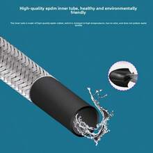 304不锈钢编织软管，双端马桶软管，热水器冷热水供应管，高压钢丝增强软管 - 1米 - 查看 5