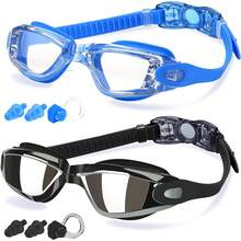 Adjustable Strap Swim Goggles Anti-Fog & Waterproof Seal - 1.Blue/Black - View 9