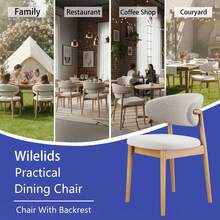 Set Of 2 Solid Ash Wood Dining Chairs, Upgraded Reinforced Zero-Wobble Frame, Mid-Century Modern Side Chairs With Ergonomic Curved Backrest & Adjustable Floor Protectors - 兩件套 - 查看 6