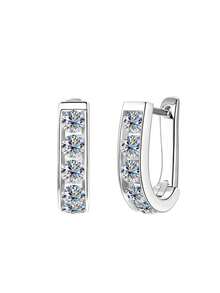 925 Silver Double Circle Zirconia Earrings Hypoallergenic Christmas Mother's Day Gift Box - Multicolor - View 5