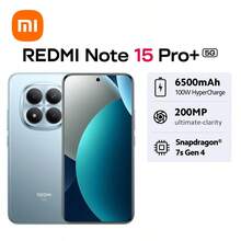 Xiaomi 小米 Redmi Note 15 Pro+ 5G 全球版智能手机，支持 NFC，搭载小米 HyperOS 2 系统，配备 6500mAh 大容量电池，支持 100W 超级快充，全新 2 亿像素超清摄像头，采用康宁 Victus 2 代大猩猩玻璃，支持 IP66/IP68/IP69/IP69K 防尘防水，配备 6.83 英寸 1.5K CrystalRes AMOLED 显示屏，搭载骁龙 7s 第四代八核处理器，最高主频 2.7GHz，支持蓝牙 5.4 和 Wi-Fi 6，音量提升高达 400%。 - 藍色 - 查看 2