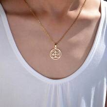 Dây chuyền khắc tên và logo riêng cho nam nữ, chất liệu thép không gỉ, mặt dây chuyền thiết kế logo tùy chỉnh, trang sức dây chuyền cá nhân hóa, quà tặng sinh nhật. - Nhiều màu - Xem 3