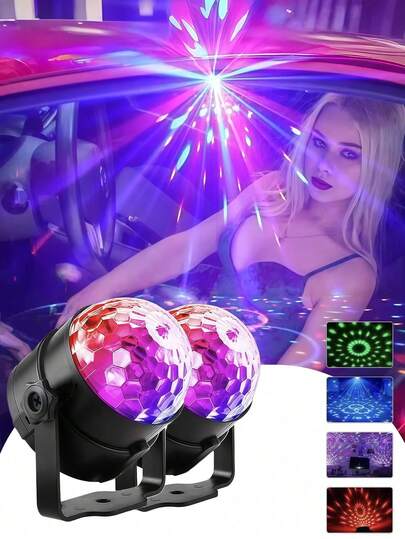 Đèn cầu xoay RGB 2 trong 1 điều khiển bằng giọng nói, với đèn LED đổi màu - Cấp nguồn USB, chân đế điều chỉnh được, hiệu ứng nhiều màu sắc, thích hợp cho gia đình, tiệc tùng, karaoke, trang trí đám cưới - Thiết kế màu đen thời trang, đèn chiếu sáng tiệc tùng, chiếu sáng hiện đại.