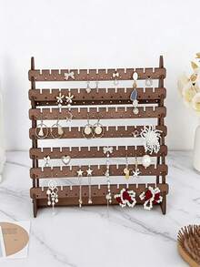 1个木质多层耳环架，大容量耳环收纳展示架，家用 - 彩色 - 查看 5