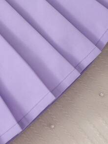 女童荷叶边领长袖上衣和百褶裙套装（2件套），春秋季 - 淡紫色 - 查看 5