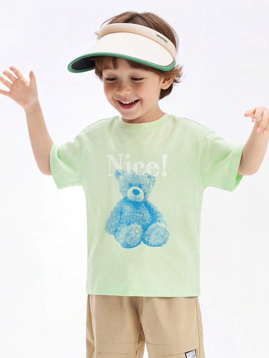 Balabala Kids Graphic T-Shirts, Boys & Girls Short Sleeve Cute & Cool Printed Tops - Pink Green - View 1