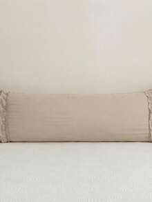 1 chiếc vỏ gối hai lớp xếp nếp kiểu Bohemian, vải polyester mềm mại màu be, thích hợp trang trí phòng ngủ/sofa như gối tựa lưng, trang trí nhà mùa đông, quà tặng unisex phù hợp mọi mùa, trang trí Boho, gối xếp nếp, gối tựa lưng, phụ kiện sofa, ấm cúng mùa đông, quà tặng unisex, trang trí nhà có họa tiết - Màu be nhạt - Xem 7