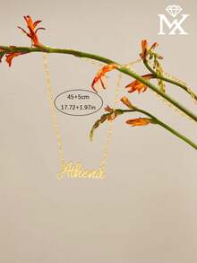 Personalised Name Necklace With Lip-Shaped Chain Custom Minimalist Name Necklace Gold Name Necklace Birthday Gift Christmas Present For Her - Multicolor - View 10