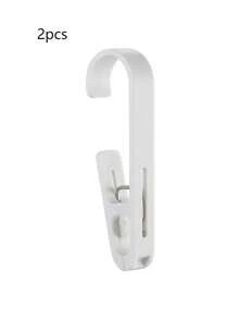 2 piezas Ganchos de plástico para colgar en el baño, ganchos multiusos con pinzas para ropa, duraderos para uso doméstico, al aire de viaje para colgar y almacenar diversos artículos - Multicolor - Ver 16