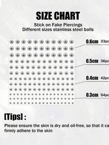 1650/825/165pcs 3-6mm Silver Plated Acrylic Y2K Sexy Body Stickers + Tweezers, Fake Nose Ring Earring Stickers, Fake Eyebrows And Lip Rings No Piercing Body Jewelry, Suitable For Party And Music Festival Face Gems - Silver - View 5