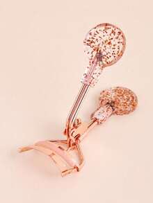 16pcs/5pcs/1pc Eyelash Tools, Rose Gold Transparent Orange Glitter Round Handle Eyelash Curler, Manual Portable Eyelash Curler, Beauty Makeup Tool, Suitable For Home, Travel, Salon, Women's Gift, Mother's Day Gift - Orange - View 5