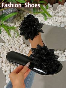 1 paire de sandales à talons hauts élégantes avec nœud papillon, mode polyvalente, talon épais argenté, mules minimalistes à la mode pour l'extérieur, les voyages, la plage, la maison. Convient pour les tenues élégantes, preppy, les fêtes, les sports, les vacances, le punk, la tenue de bureau décontractée. en PU, pour la plage, les vacances, les mariages, les fêtes, le bureau, l'intérieur et l'extérieur, l'été et l'automne - Noir - Voir 1