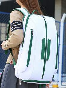 Tennis Bag Badminton Bag, Gym Bag Backpack With Shoe Compartment Wrestling Bag, 4 Carrying Ways Waterproof Sports Hiking Laptop Bag, One Shoulder 3 Racket Tennis Badminton Racket Bag Thickened Nylon Beach Tennis Bag Fashion Gym Bag Sports Bag, 2 Styles Available, Please Purchase Carefully - Multicolor - View 10